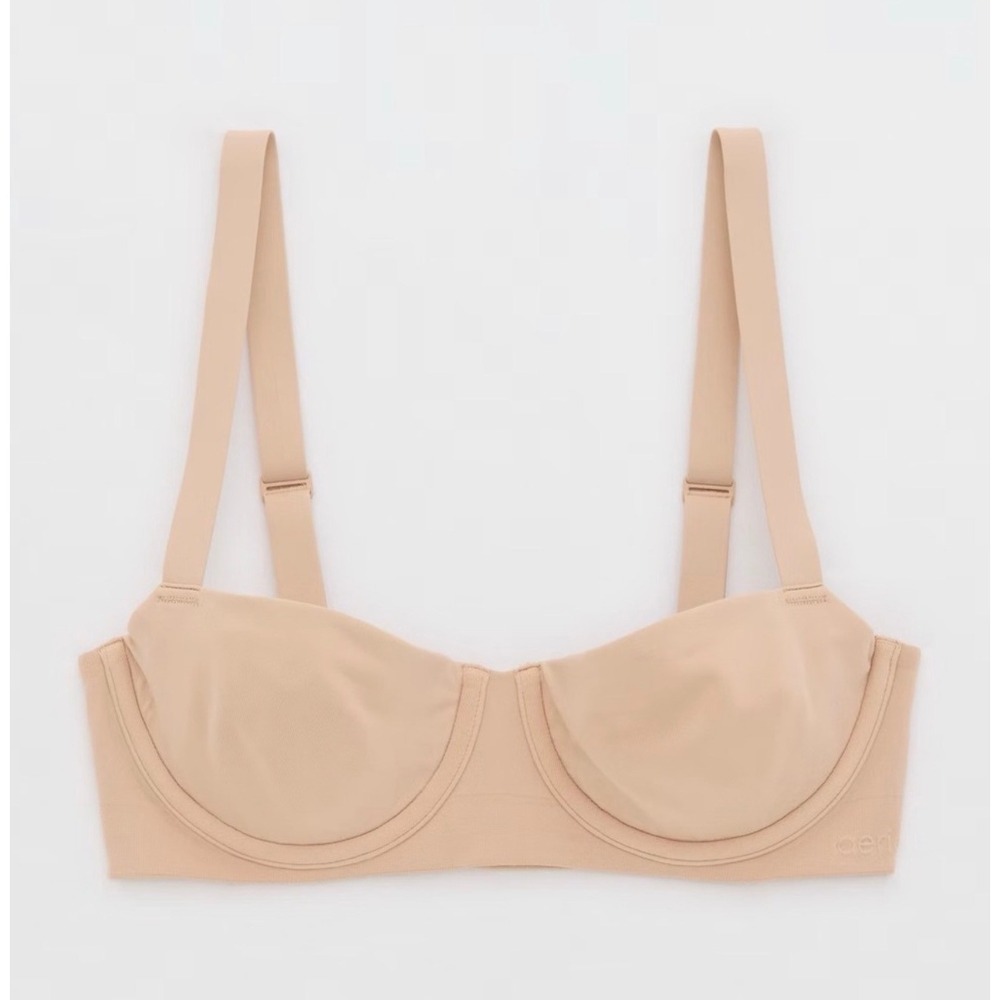 Aerie Smoothez Balconette Bra Tan Nude Underwire Seamless Unlined 36B NWT